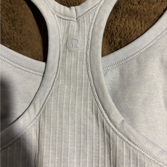 Women's Light Blue Lululemon Ribbed Tank Top - Picture 4 of 4